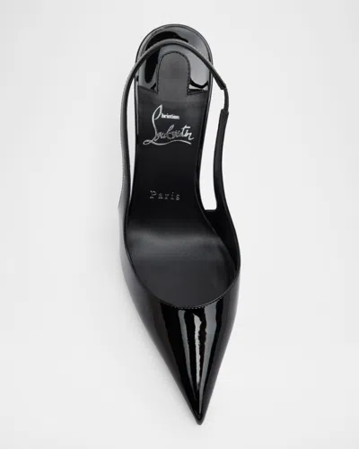 Christian Louboutin Miss Z Sling Patent Leather Slingback Pumps 100 In Black