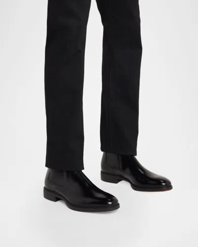 Santoni Easy Ankle Boots Made Of Leather In Black