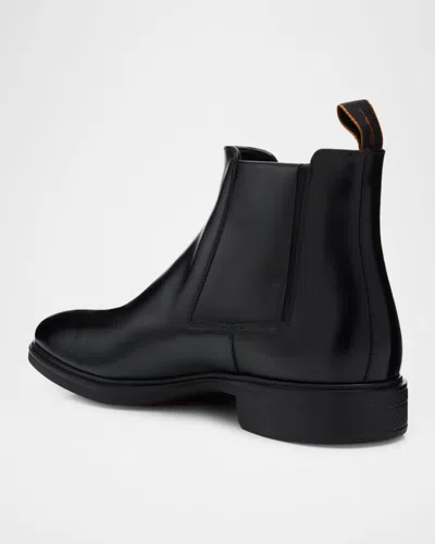 Santoni Easy Ankle Boots Made Of Leather In Black