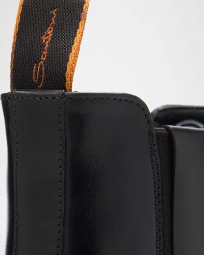 Santoni Easy Ankle Boots Made Of Leather In Black