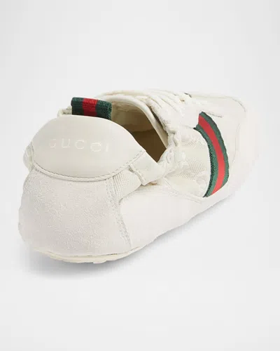 Gucci Shift Sneakers Embroidered Accents Low Top Sole In Neutral