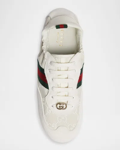 Gucci Shift Sneakers Embroidered Accents Low Top Sole In Neutral