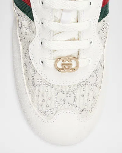Gucci Shift Sneakers Embroidered Accents Low Top Sole In Neutral