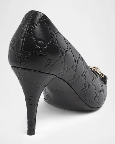 Gucci Calf Leather Bos Taurus Mid Heel Pumps In Animal Print