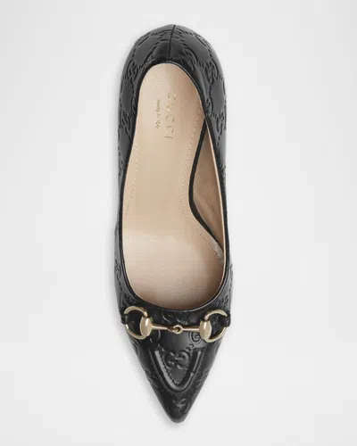 Gucci Calf Leather Bos Taurus Mid Heel Pumps In Animal Print