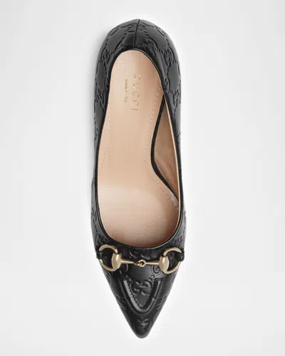 Gucci Calf Leather Bos Taurus Mid Heel Pumps In Animal Print
