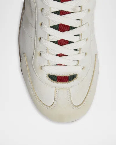 Gucci Elan Washed Leather Low-top Sneakers In Multi