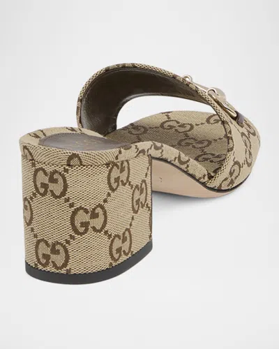Gucci 55mm Siaga Gg Monogram Canvas Block-heel Sandals In Multi