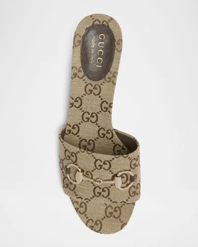Gucci 55mm Siaga Gg Monogram Canvas Block-heel Sandals In Multi