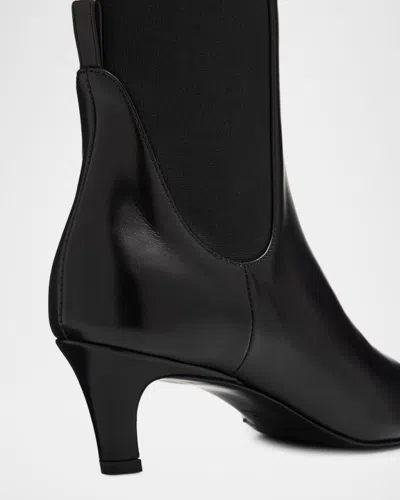 Totême The Mid Heel Calfskin Ankle Boots In Black
