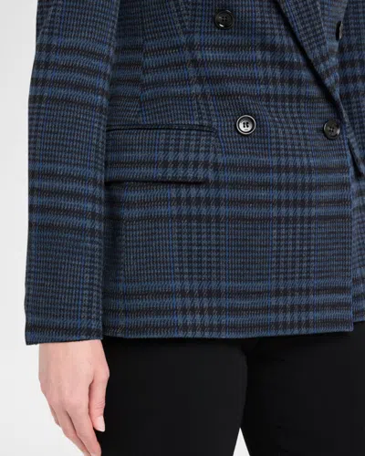 Max Mara Bisso Double-breasted Plaid Jacket In Blue