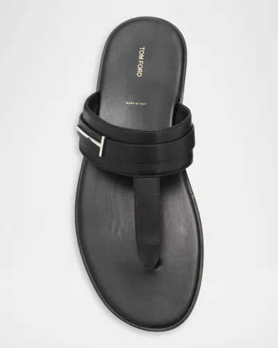 Tom Ford Flat Sandals Open Toe Single Strap In Black
