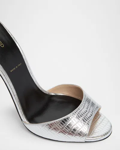 Tom Ford Women Silver Leather Heels, 7.5 Luxury Pumps & Heels For Women Darveys In Silver
