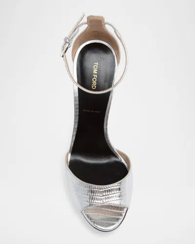 Tom Ford Women Silver Leather Heels, 7.5 Luxury Pumps & Heels For Women Darveys In Silver
