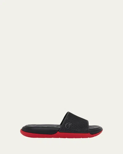 Christian Louboutin Louboutin Slides And Clogs Easy Breezy Men Rubber Black In Black