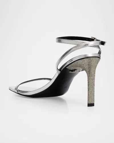 Tory Burch Pave Heel Sandal 90mm Sandals Silver In White