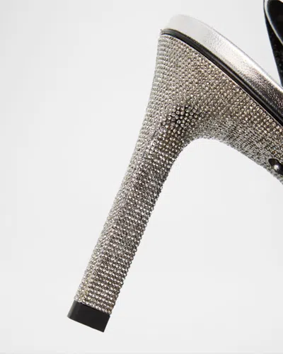 Tory Burch Pave Heel Sandal 90mm Sandals Silver In White