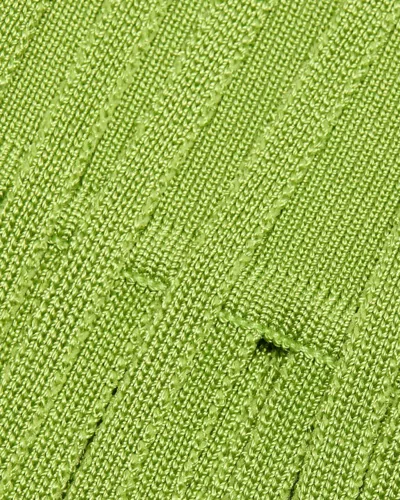 Toccin Roxanne Scoop-neck Fringe-detail Mini Dress In Green