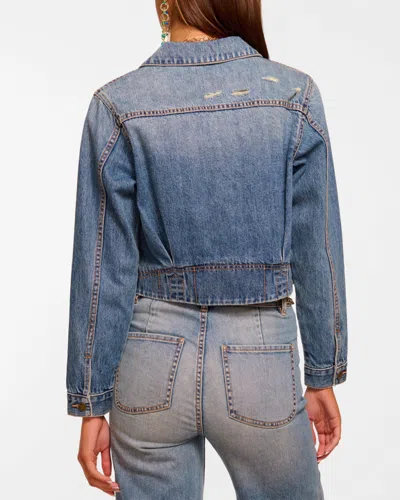 Ramy Brook Jannah Crop Nonstretch Denim Jacket In Blue