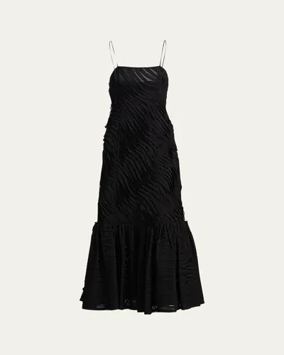 Ulla Johnson Augustina Cami Long Trumpet Dress In Noir In Black