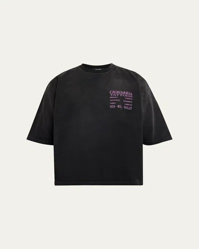 Willy Chavarria Tattoo Buffalo Graphic Crew Neck T Shirt In Black