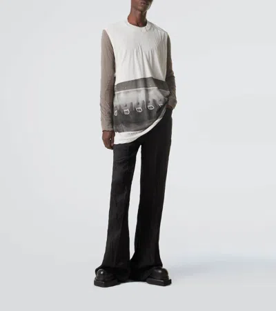 Rick Owens Bolan Bootcut Belt Loop Five Pocket Trousers In Black
