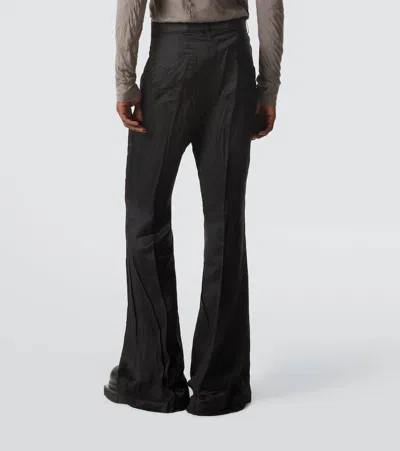 Rick Owens Bolan Bootcut Belt Loop Five Pocket Trousers In Black