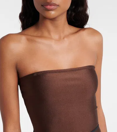 Same Beaded Swimsuit In Brown