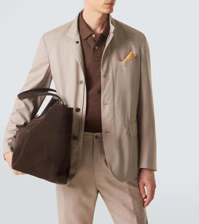 Dunhill Wool Jacket In Brown