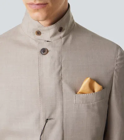 Dunhill Wool Jacket In Brown