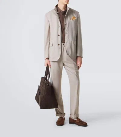 Dunhill Wool Jacket In Brown