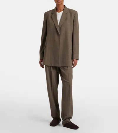The Row Devlin Wool Blazer In Gray