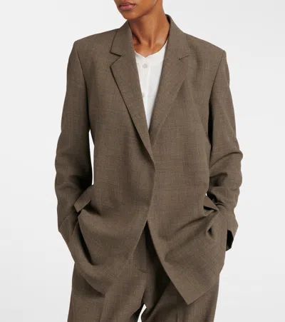 The Row Devlin Wool Blazer In Gray