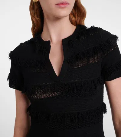 Max Mara Sleeveless Geometric-print Jersey Midi Dress In Black