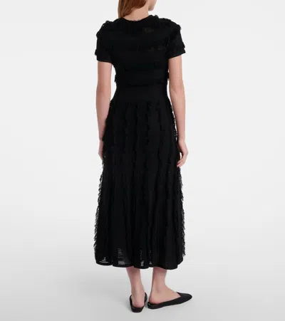 Max Mara Sleeveless Geometric-print Jersey Midi Dress In Black