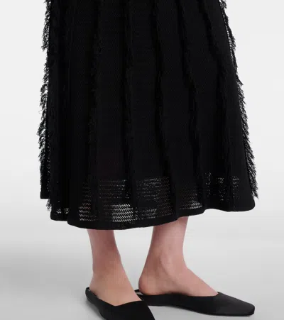 Max Mara Sleeveless Geometric-print Jersey Midi Dress In Black