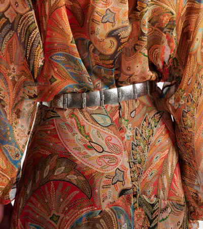 Etro Leather-trimmed Belt In Multi