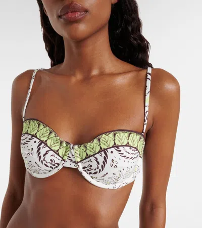 Tory Burch Printed Bikini Top In Multi