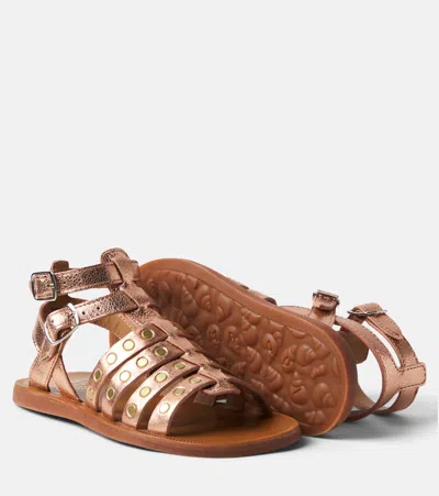 Pom D'api Plagette Stud Leather Gladiator Sandals In Multi