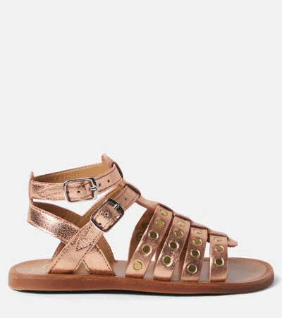 Pom D'api Plagette Stud Leather Gladiator Sandals In Multi