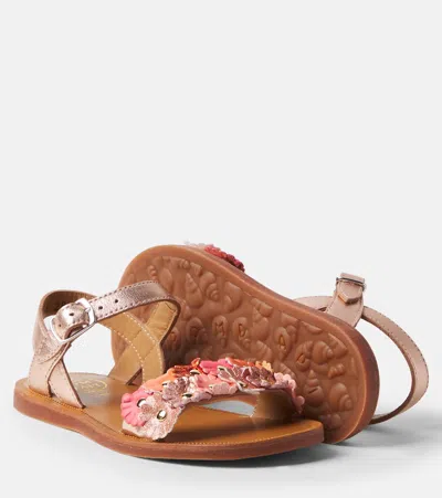 Pom D'api Plagette Multi Flo Leather Sandals In Multi