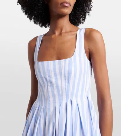 Sportmax Filmato Sleveless Cotton Striped Midi Dress Dresses Multicolor In Blue