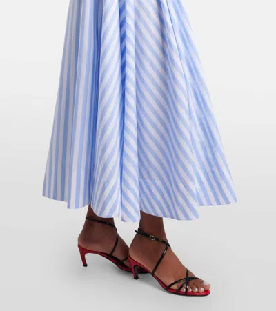 Sportmax Filmato Sleveless Cotton Striped Midi Dress Dresses Multicolor In Blue