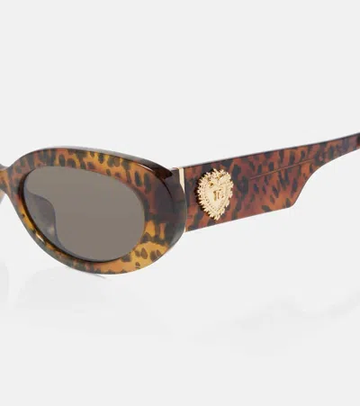 Dolce & Gabbana Devotion Oval Sunglasses In Multi
