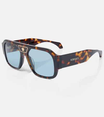 Versace Rectangular Sunglasses In Multi