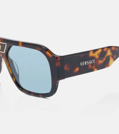 Versace Rectangular Sunglasses In Multi