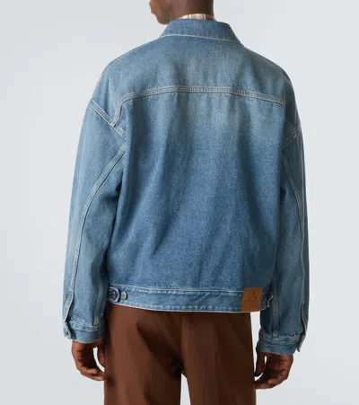 Prada Long-sleeved Denim Jacket In Blue
