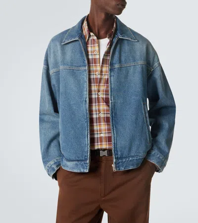 Prada Long-sleeved Denim Jacket In Blue