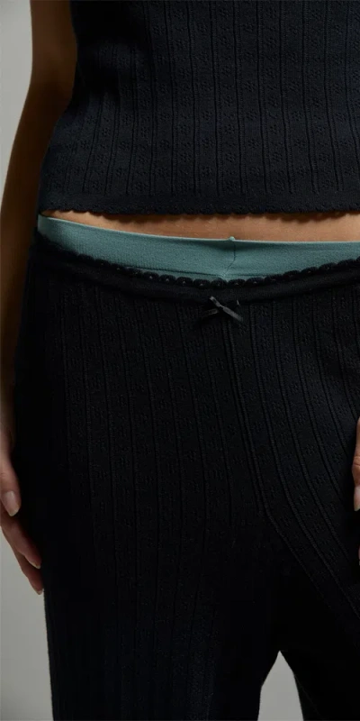 Asher Paloma Pointelle Pant In Black