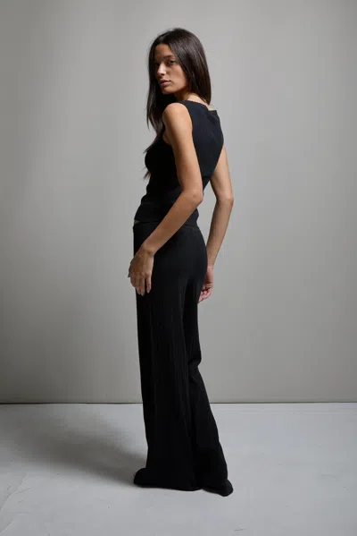 Asher Paloma Pointelle Pant In Black
